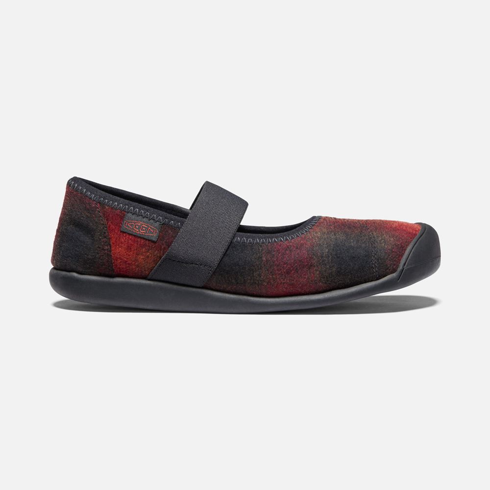 Slip-On Keen Femme Rouge/Noir | Sienna Plaid Mary Jane | HMRVJ-3146